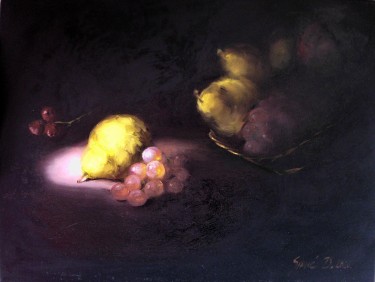 Pear and grapes- oil on canvas 33x44cm