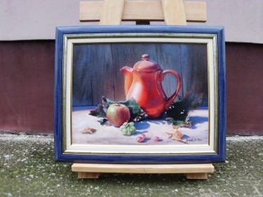 Crveni cajnik- uramljeno- 40x50cm, Slika Simic Dragana
