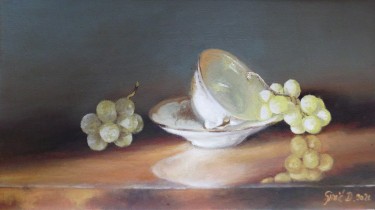 Porcelanska soljica- ulje na platnu 28x43cm