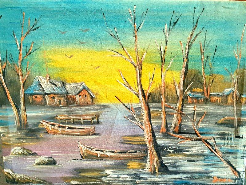 winter, Painting Dusica Stankovic 