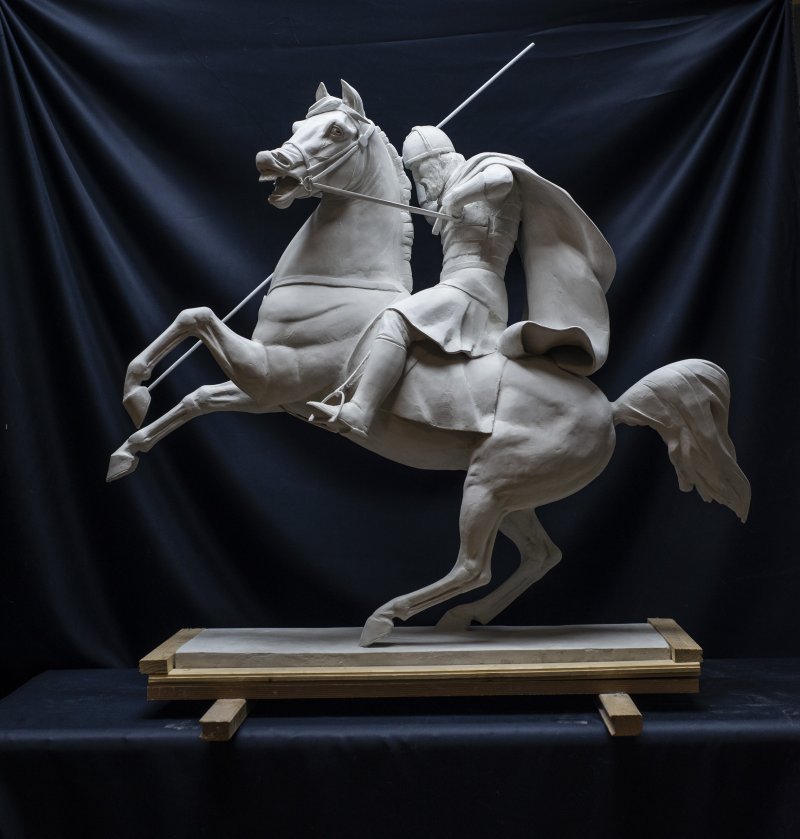 Equestrian statue of Banovic Strahinja, Sculpture Jelena Atanaskovic