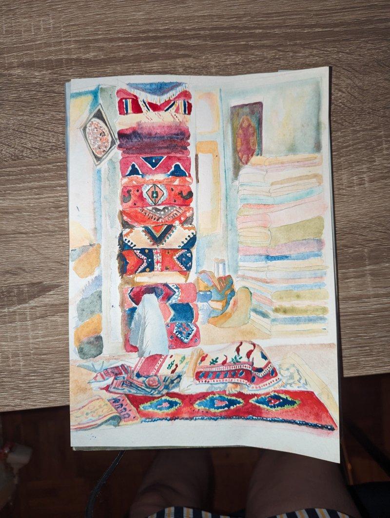 Rug seller, Painting Dunja Spasić