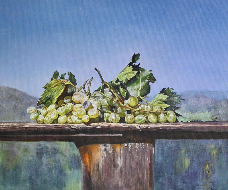 White Grapes in Summer Light