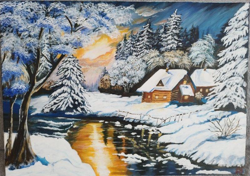 Winter in the mountain, Painting Biljana  Vukašinović