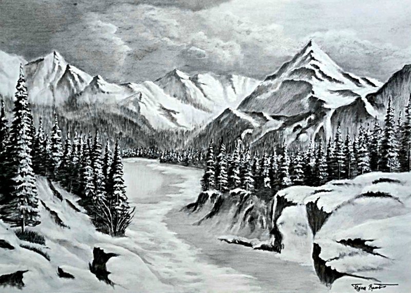 Mountain Landscape, Painting Bojan Vracevic