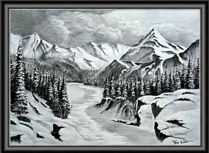 Mountain Landscape, Painting Bojan Vracevic