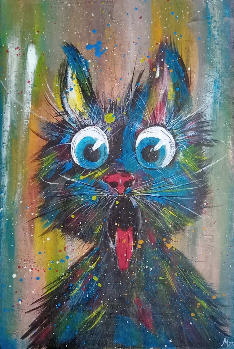 Cat - pop art, Painting Marija  Tabački - Johum