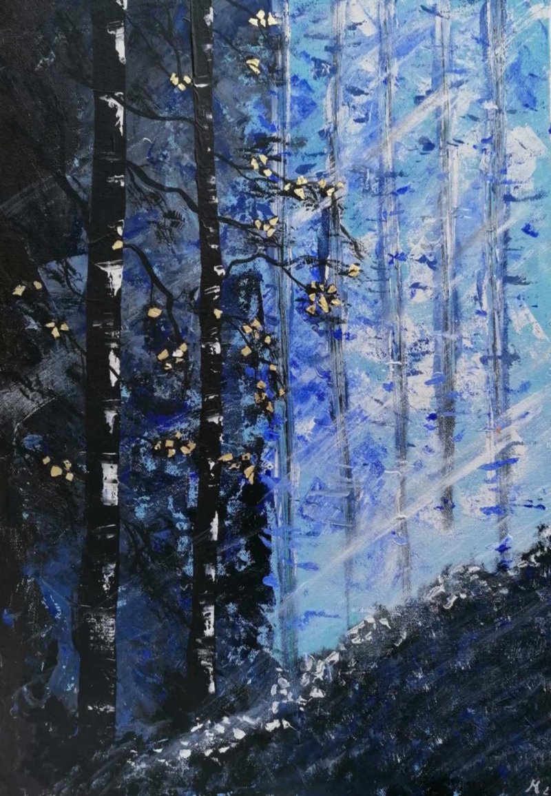 Blue forest, Painting Marija  Tabački - Johum