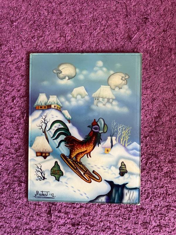 Drunk rooster, Painting Nikola Marinkovic