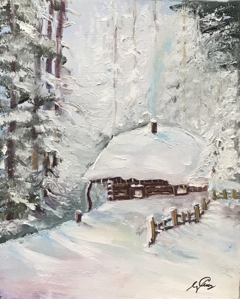 a lonely cabin, Painting Djuro Samardzija
