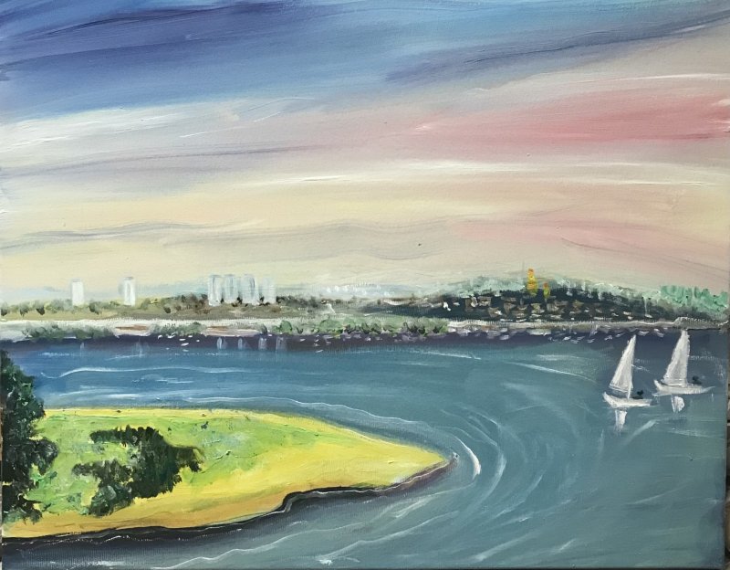 Lido bathers of my youth, Painting Djuro Samardzija