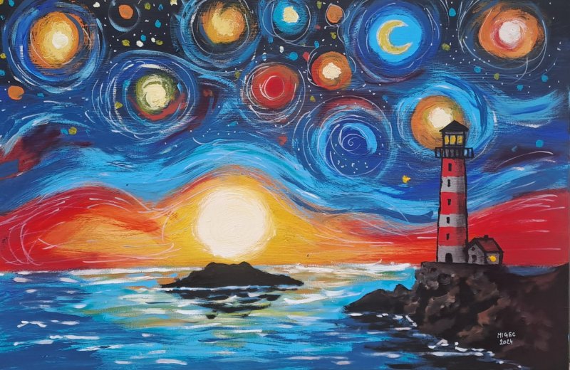 AT THE END OF THE WORLD, Painting Migec Art