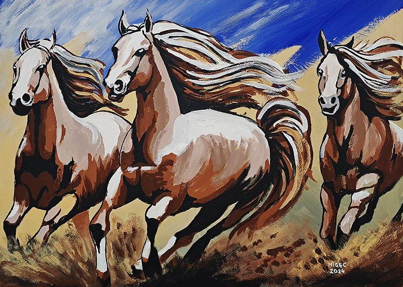 Nº - 14 - Horses, Painting Migec Art
