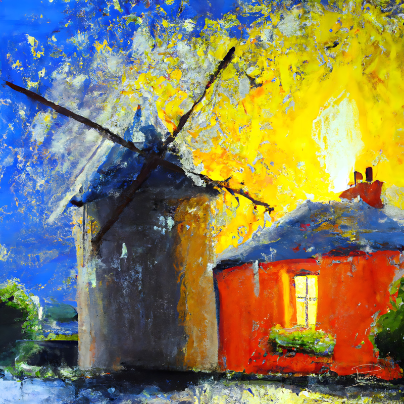 Windmill, Painting Daniel Panovic