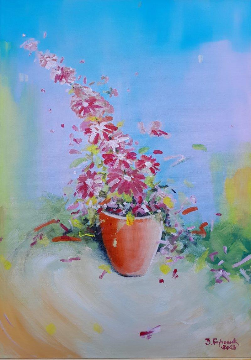 Flowers, Painting Zoran Gojković