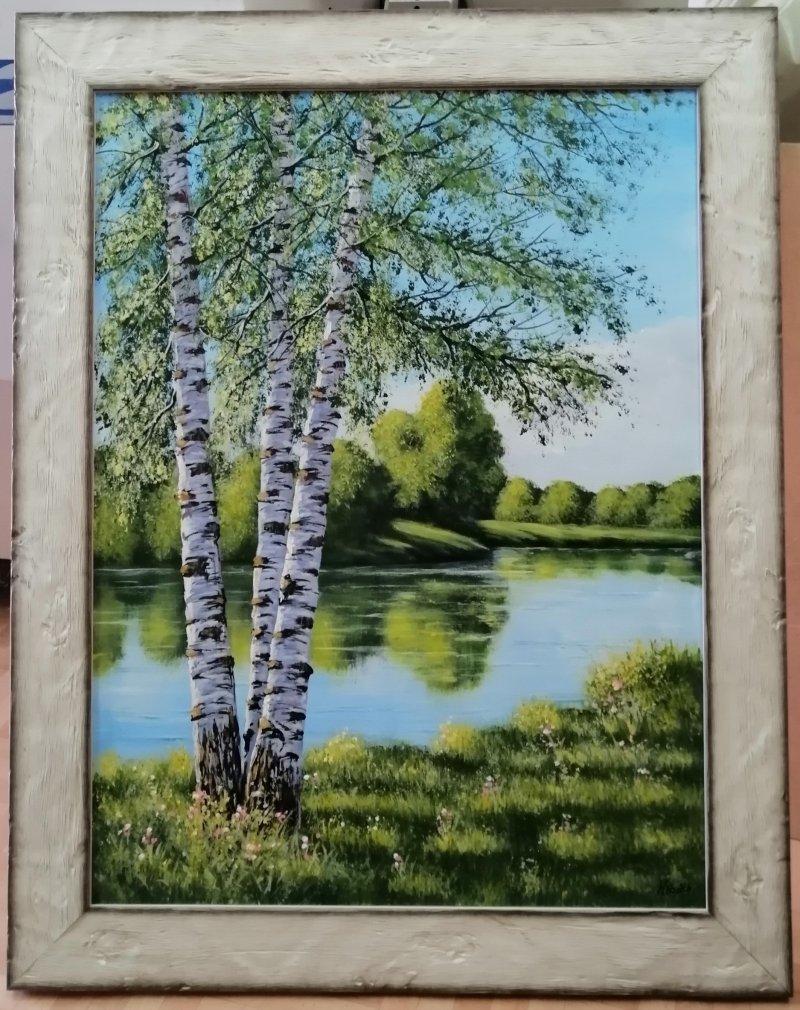 Breze kraj reke, Painting Aleksandar  Injac