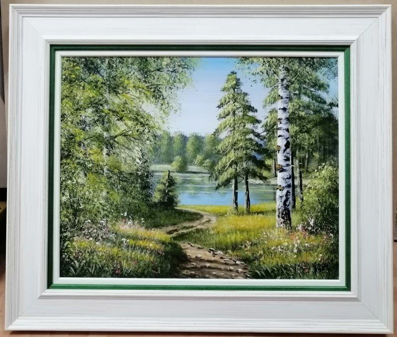 Breze kraj reke, Painting Aleksandar  Injac