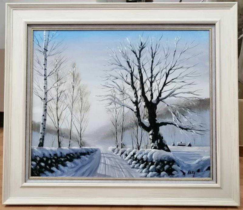 Zimsko jutro, Painting Aleksandar  Injac
