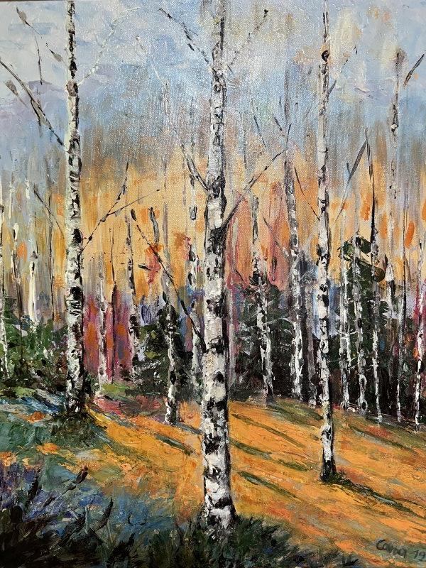 Birches, Painting Sanja Lukovic
