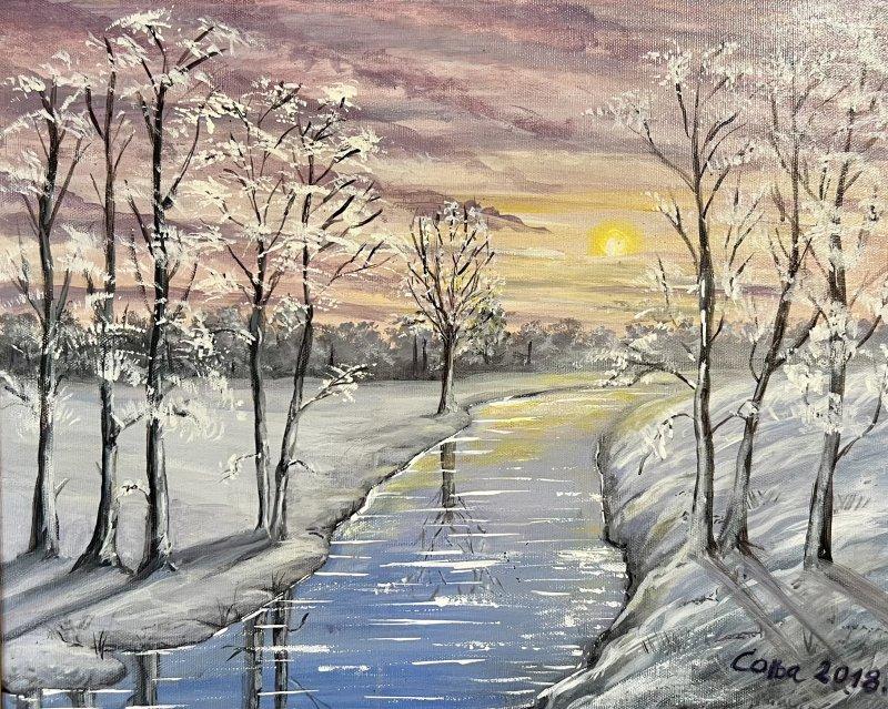 Winter’s Twilight, Painting Sanja Lukovic