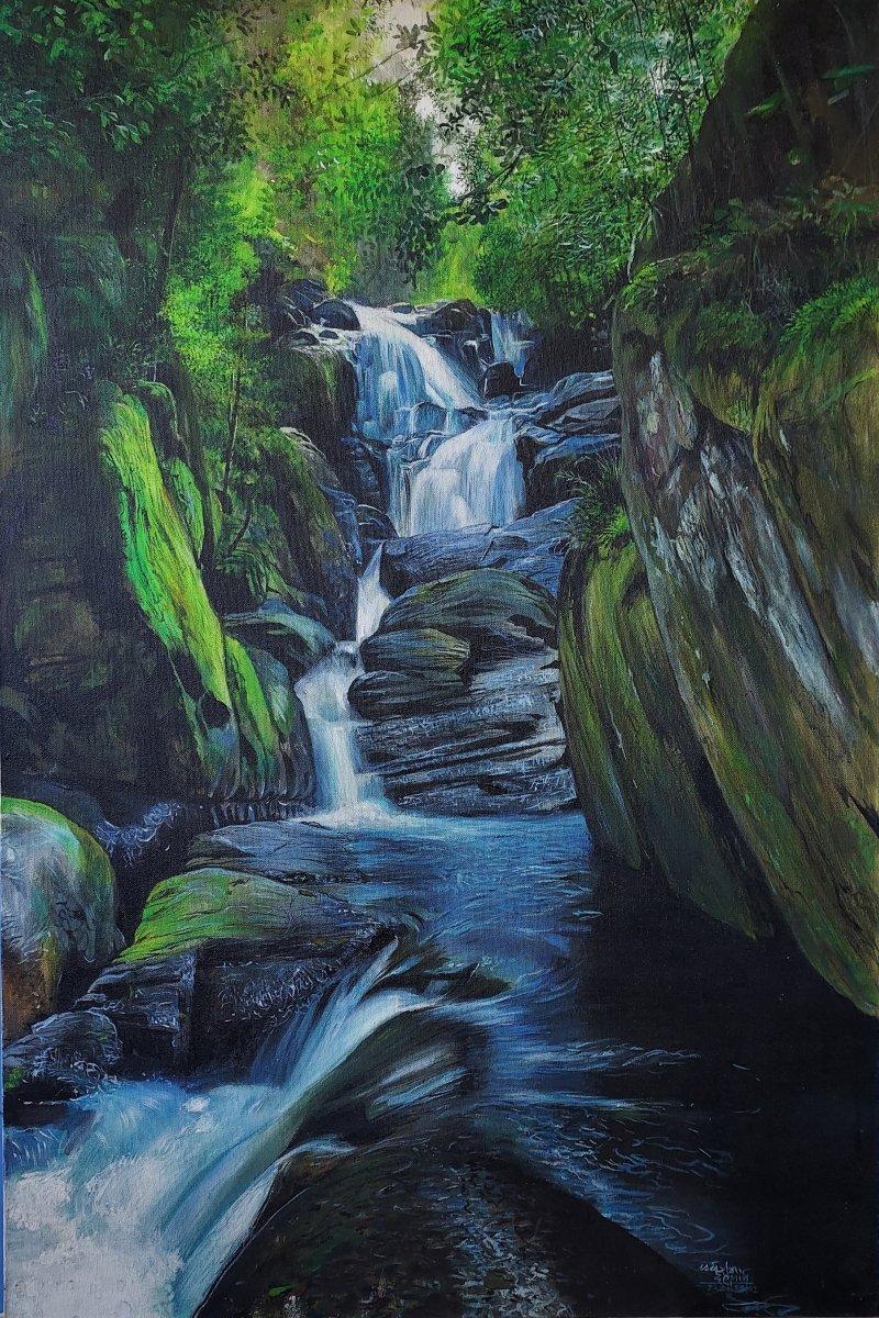 Waterfall with rocks