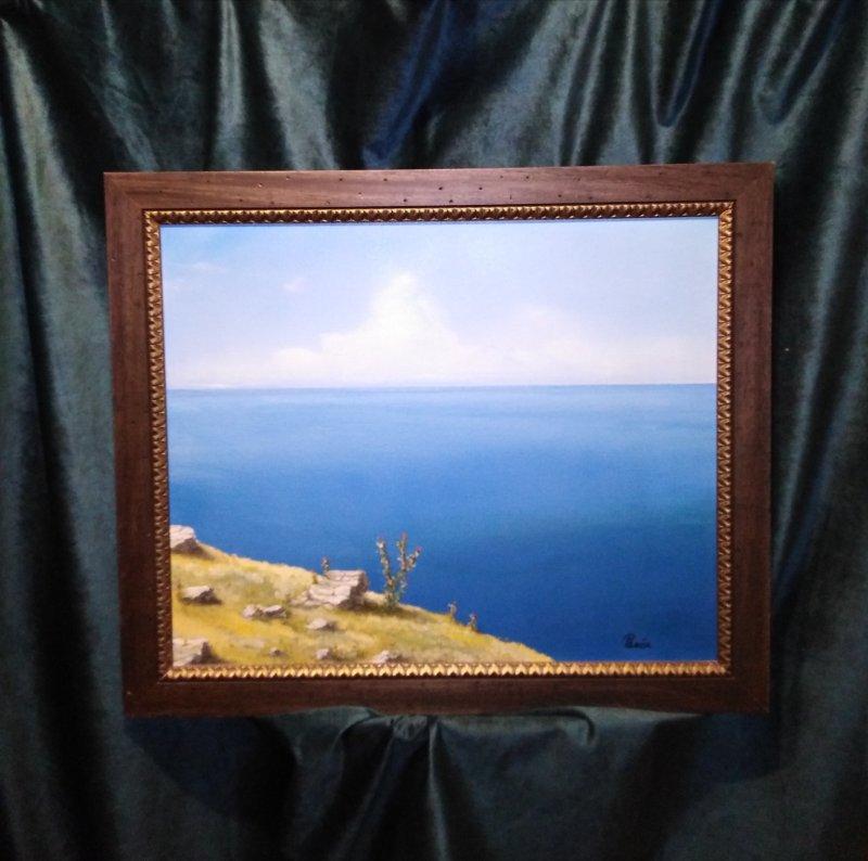 MAGIC BLUE – By motif of three artists from the group "Kukryniksy", Painting Slaviša  Petković Panča