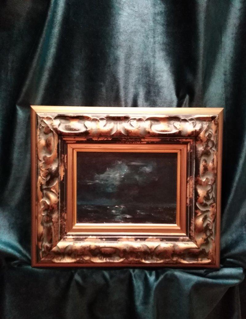 Moonlight and sea, Painting Slaviša  Petković Panča