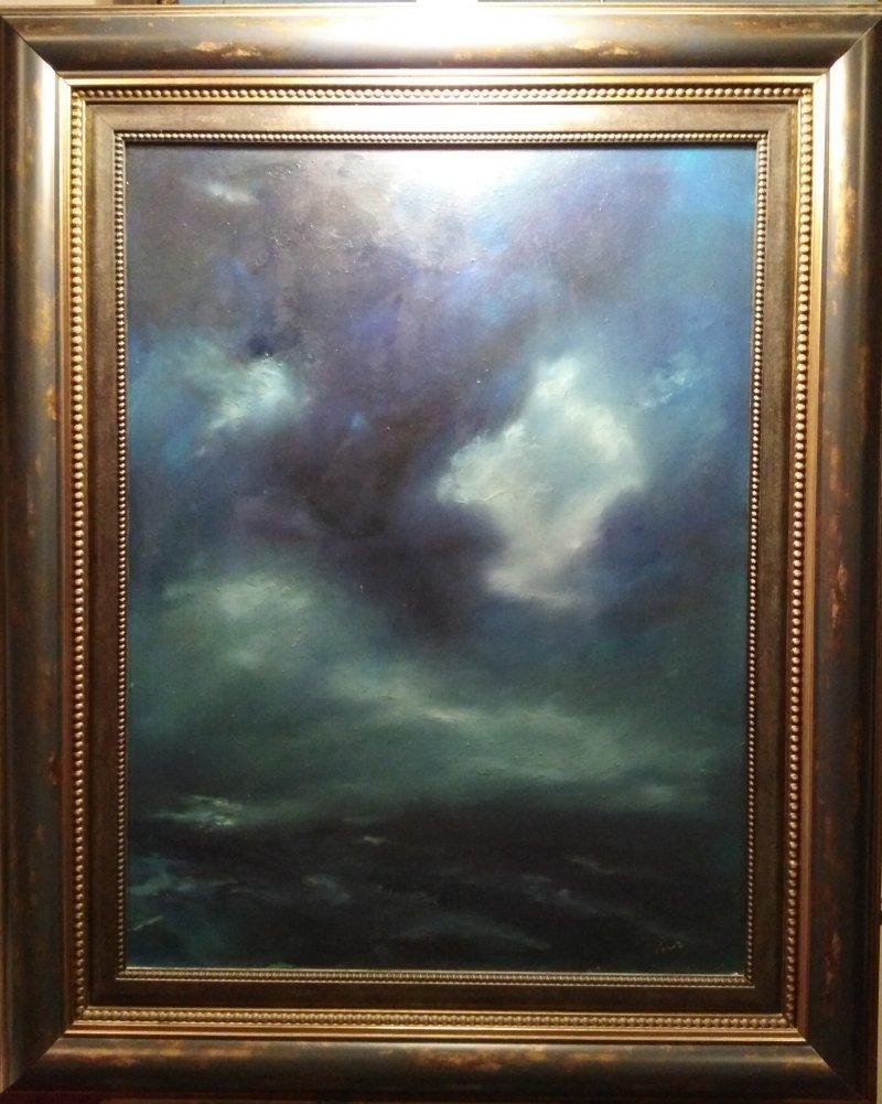 Moonlight on the sea, Painting Slaviša  Petković Panča