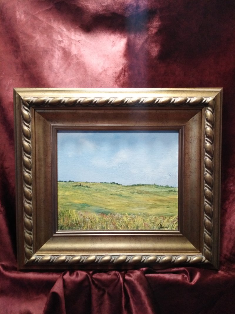 Golden meadow, Painting Slaviša  Petković Panča