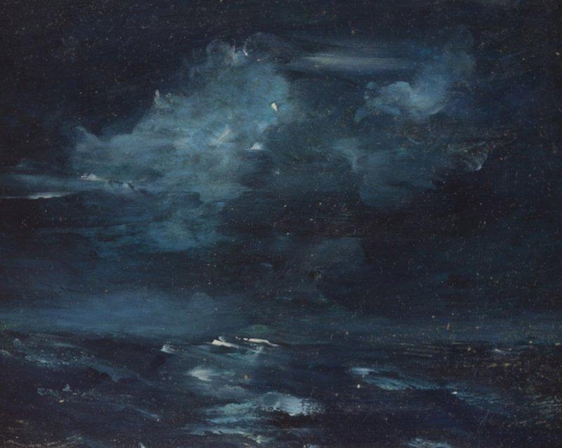Moonlight and sea, Painting Slaviša  Petković Panča