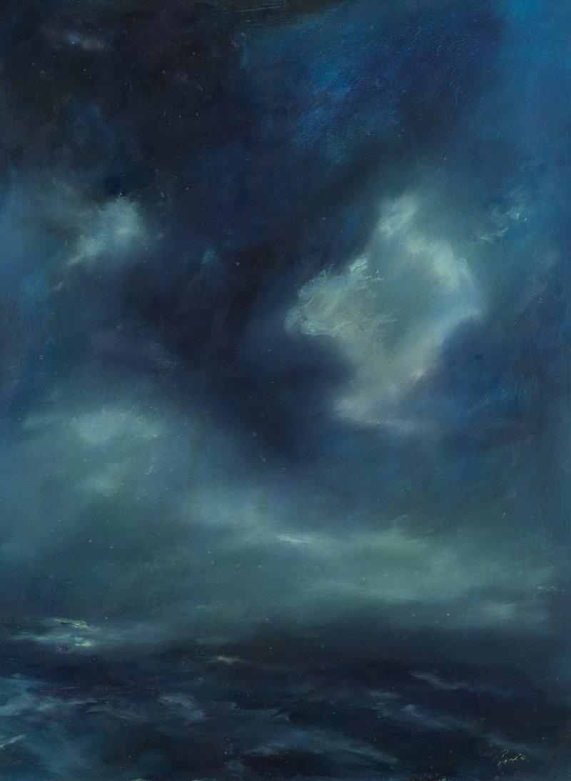 Moonlight on the sea, Painting Slaviša  Petković Panča