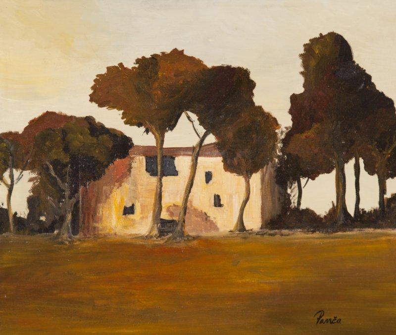 VILA ABAMELEK – By motif of three artists from the group "Kukryniksy", Painting Slaviša  Petković Panča