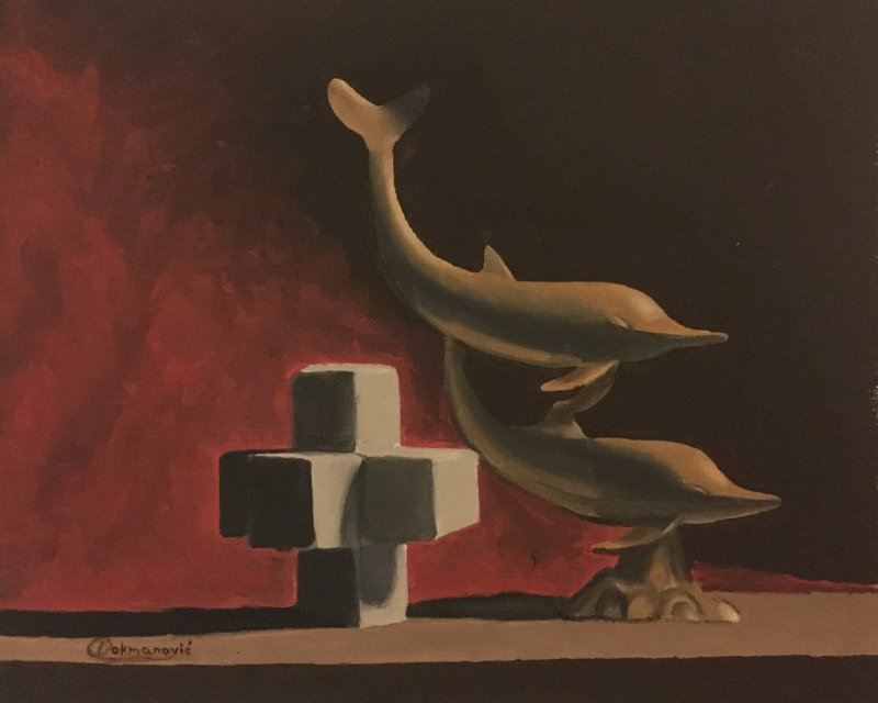 Two Dolphins, Painting Mirjana Dokmanović