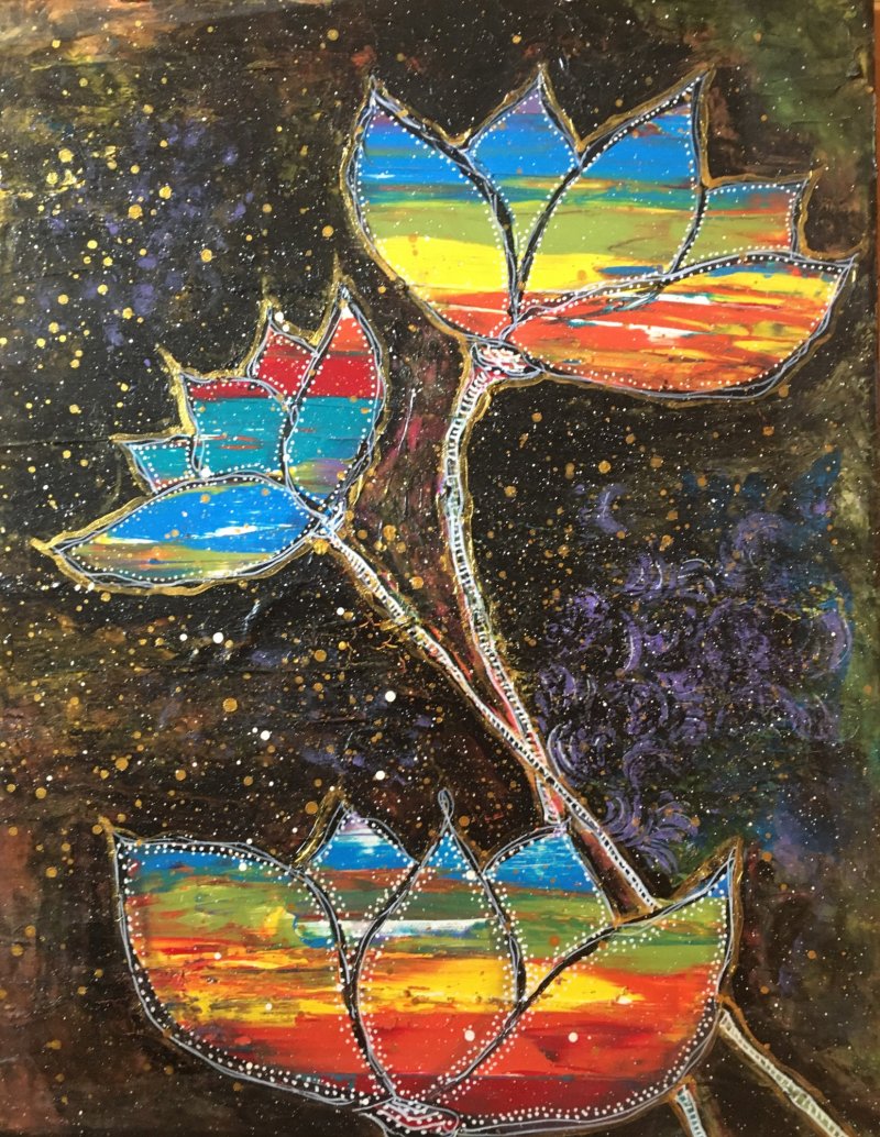 Three flowers, Painting Mirjana Dokmanović
