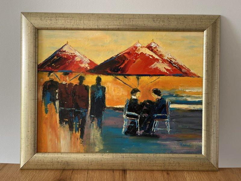 Under the parasols, Painting Jasminka Radić