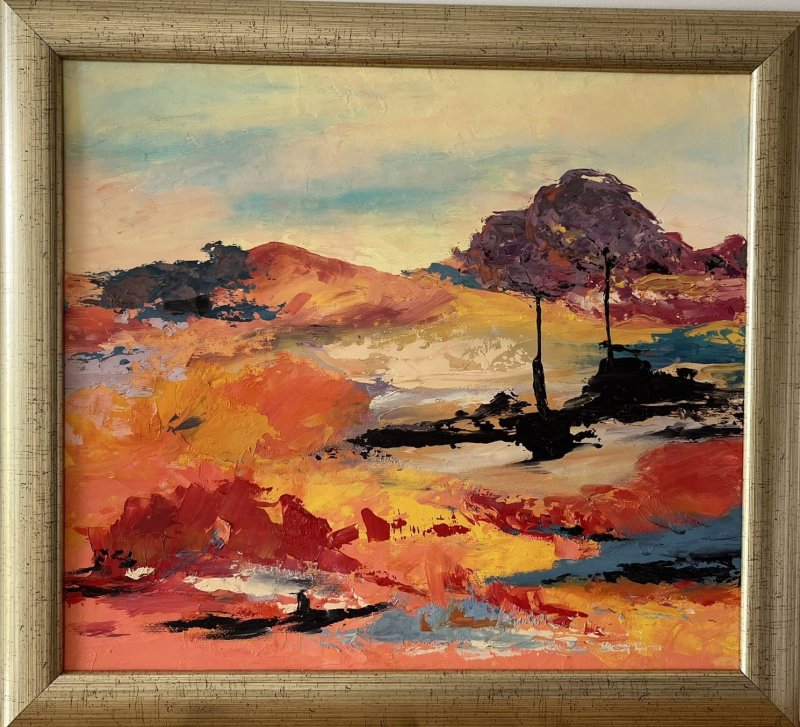 Two trees in bloom, Painting Jasminka Radić