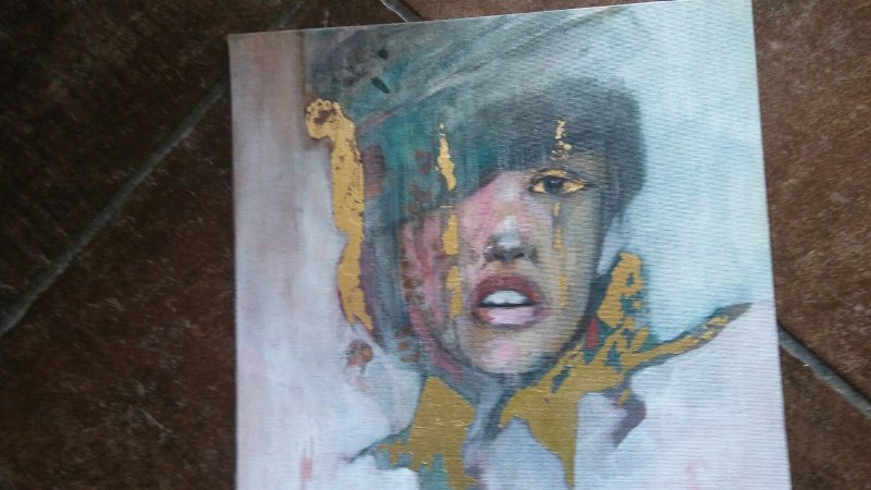 Girl with blue hat, Painting vladeta krstic