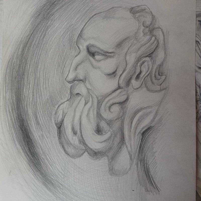 Portrait of a Roman sculpture, Drawing Vasilija