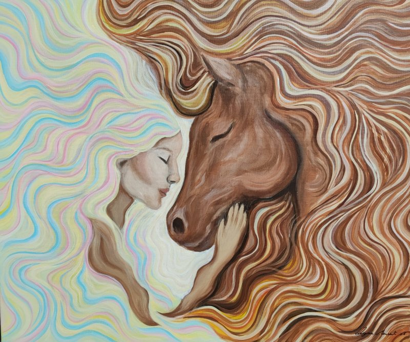 The Relationship Between a Girl and a Horse, Painting Dunja Lalić