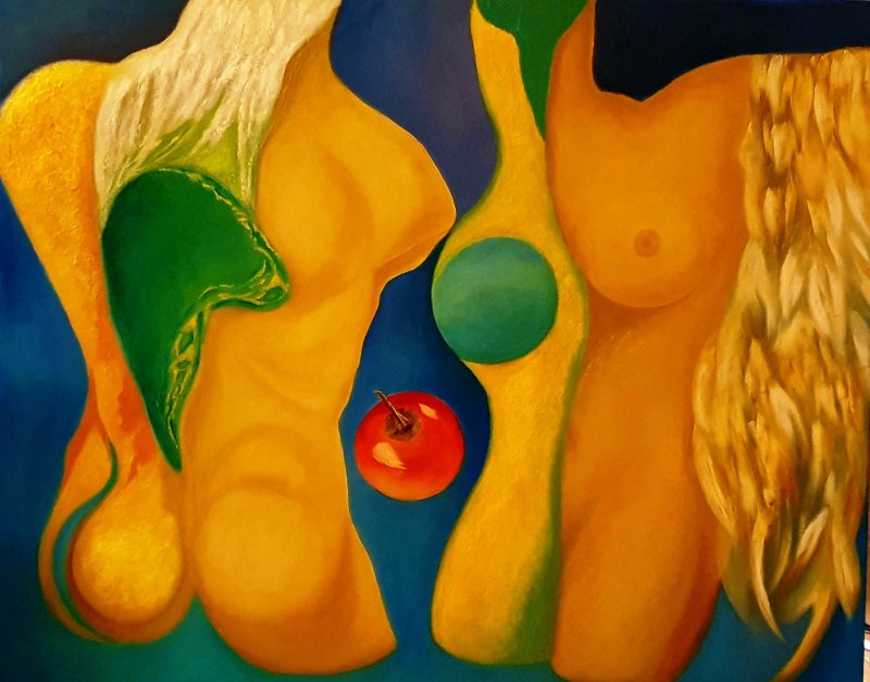 Reunion of Titans Atlas and Nika, Painting Emilija Ristic