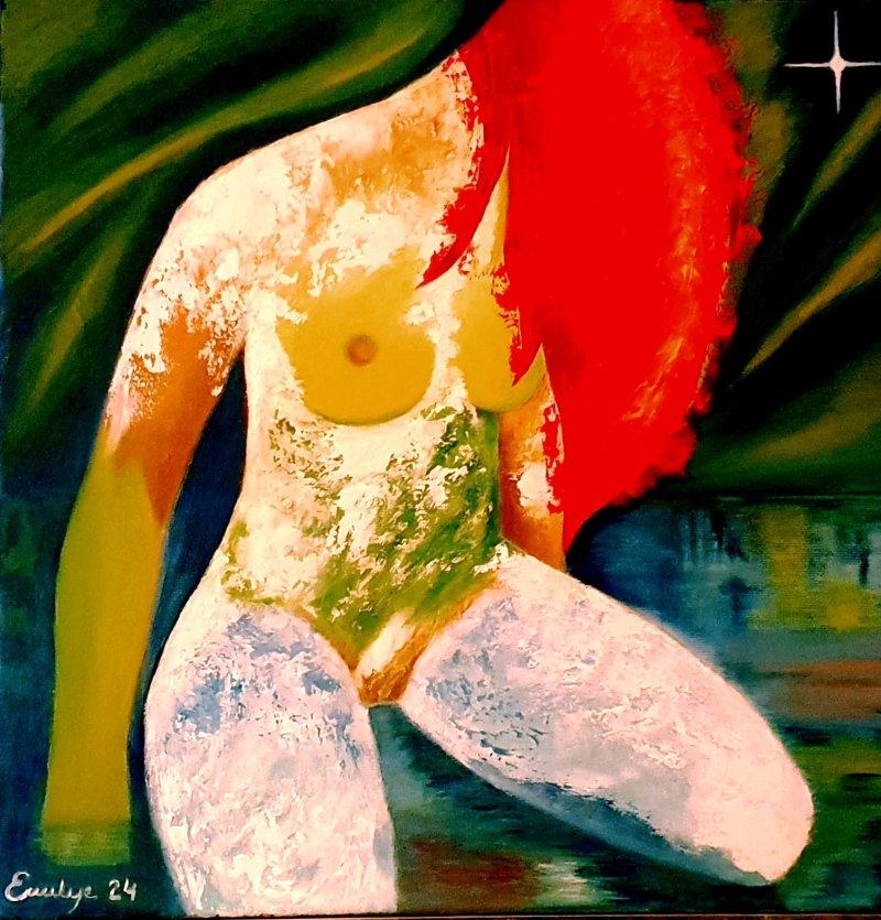 Iceland Girl on fire, Painting Emilija Ristic