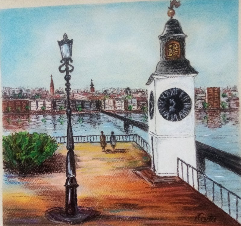 Novi Sad and the clock tower, Painting Nadja