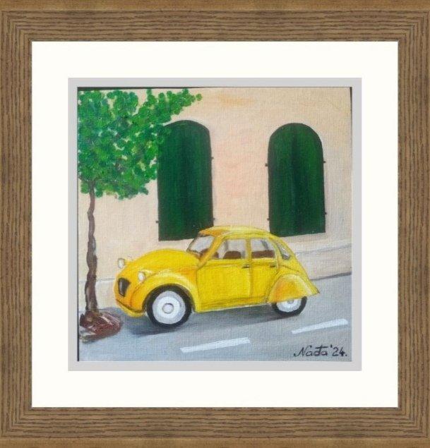Oldtimer Citroen Two Horses, Painting Nadja