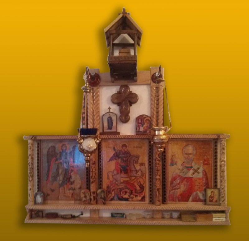Wall triptych of icons, Carving Sasa Antic