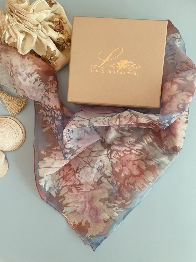 Hand painted silk scarf by Lana S, Handicraft Svetlana Lana Popovic