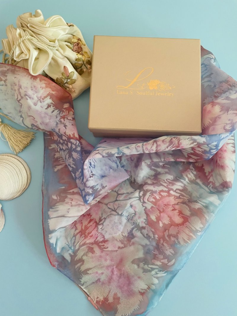 Hand painted silk scarf by Lana S, Handicraft Svetlana Lana Popovic