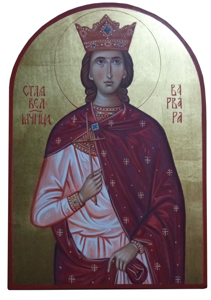 Icon of St Great Martyr Barbara, Painting Dragana Zivadinovic