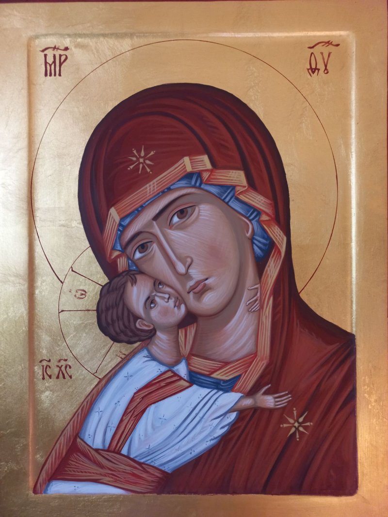 Icon of the Most Holy Mother of God of Vladimir, Painting Dragana Zivadinovic
