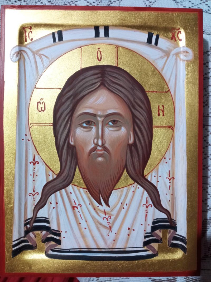 Icon of the unmade face of the Lord, Painting Dragana Zivadinovic