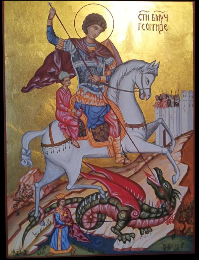 Icon of Saint George the Great Martyr, Painting Dragana Zivadinovic